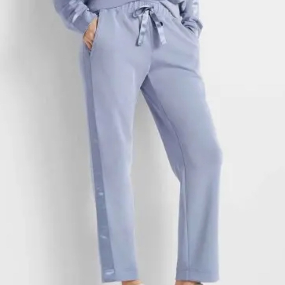 Club Monaco satin stripe knit pants - baby blue size M